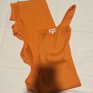 superdown Orange Ribbed Dress
